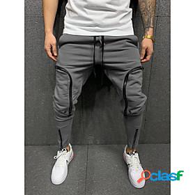 Mens Cargo Streetwear Sporty Multiple Pockets Pants Trousers