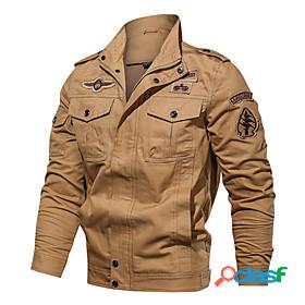 Mens Cotton Bomber Jacket Hiking Windbreaker Military