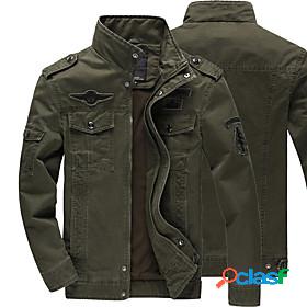 Mens Cotton Bomber Jacket Hiking Windbreaker Military