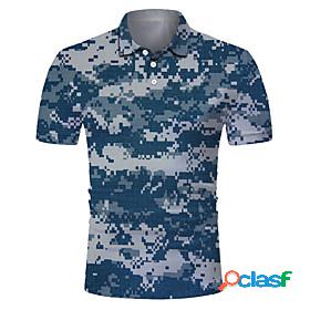 Mens Golf Shirt Tennis Shirt Camo / Camouflage 3D Print