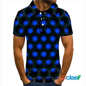 Mens Golf Shirt Tennis Shirt Circle Geometric 3D Print
