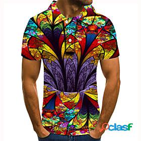 Mens Golf Shirt Tennis Shirt Floral Graphic Prints 3D Print