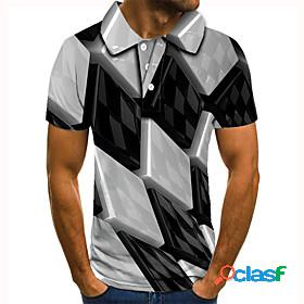 Men's Golf Shirt Tennis Shirt Geometric Graphic Prints 3D