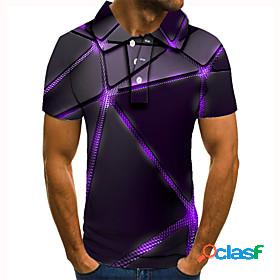 Mens Golf Shirt Tennis Shirt Geometric Graphic Prints 3D