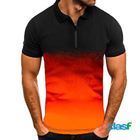Mens Golf Shirt Tennis Shirt Gradient Other Prints Collar