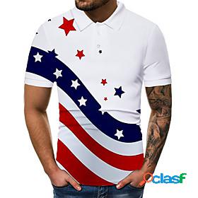 Men's Golf Shirt Tennis Shirt Graphic National Flag Collar