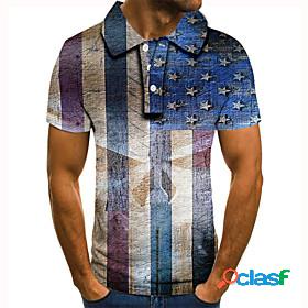 Men's Golf Shirt Tennis Shirt Graphic Prints American Flag
