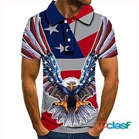 Mens Golf Shirt Tennis Shirt Graphic Prints Eagle American
