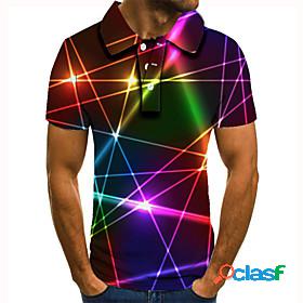 Men's Golf Shirt Tennis Shirt Graphic Prints Linear 3D Print