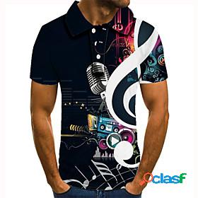 Mens Golf Shirt Tennis Shirt Graphic Prints Musical