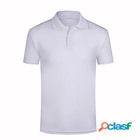 Mens Golf Shirt Tennis Shirt Solid Color Collar Button Down