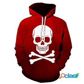 Mens Graphic Skull Pullover Hoodie Sweatshirt 3D Print Daily
