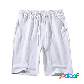 Mens High Waist Yoga Shorts Shorts Side Pockets Drawstring