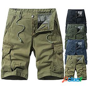 Mens Hiking Shorts Hiking Cargo Shorts Military Solid Color