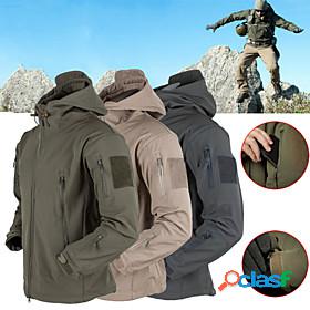 Mens Hiking Softshell Jacket Military Tactical Jacket Fleece