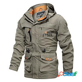 Men's Jacket Solid Colored Fall Winter Stand Collar Regular
