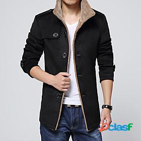 Men's Jacket Winter Daily Regular Coat Shirt Collar Slim