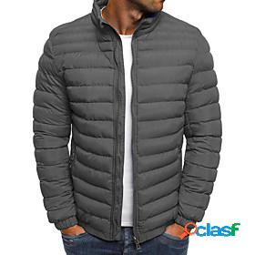 Men's Padded Regular Coat Regular Fit Jacket Solid Colored