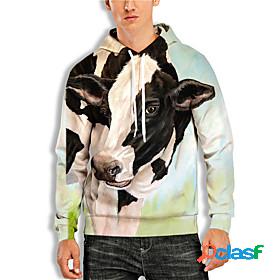 Men's Pullover Hoodie Sweatshirt Graphic Prints Cow Print