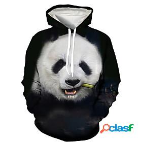 Mens Pullover Hoodie Sweatshirt Graphic Prints Panda Print