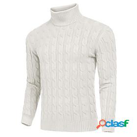 Mens Pullover Solid Color Knitted Stylish Vintage Style Long