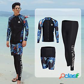 Mens Rashguard Swimsuit Bathing Suit Micro-elastic UV Sun