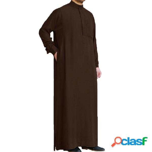 Mens Saudi Style Thobe Dishdash Jubba Arab Robe