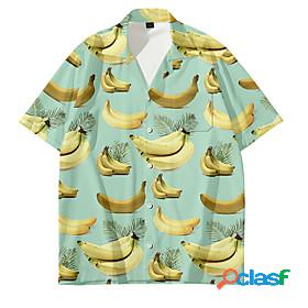 Mens Shirt Banana Fruit Other Prints Turndown Daily Holiday