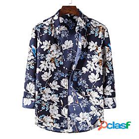 Mens Shirt Floral Graphic Other Prints Square Neck Casual