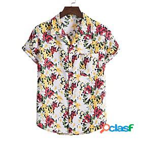 Mens Shirt Floral Other Prints Classic Collar Casual Holiday