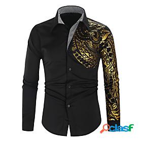 Mens Shirt Graphic Geometry Other Prints Collar Button Down