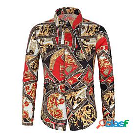 Mens Shirt Graphic Other Prints Classic Collar Casual Long