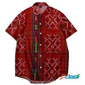 Mens Shirt Graphic Other Prints Turndown Daily Outdoor Short