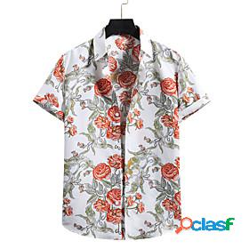 Mens Shirt Plants Other Prints Button Down Collar Casual