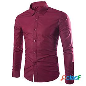 Men's Shirt Solid Colored Collar Classic Collar Daily Going