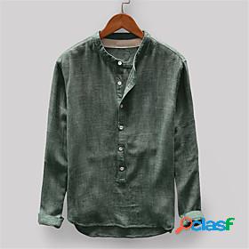 Mens Shirt Solid Colored non-printing Henley Daily Outdoor