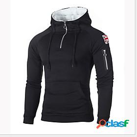 Mens Solid Colored Hoodie Casual Hoodies Sweatshirts Light