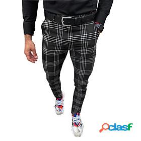 Mens Stylish Chino Print Pants Full Length Pants