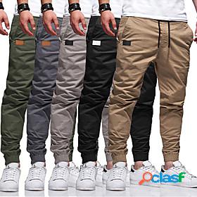 Mens Stylish Simple Elastic Waistband Drawstring Jogger