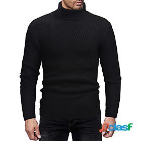 Mens Sweater Pullover Bishop Sleeve Basic Turtleneck Medium