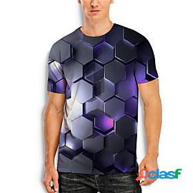 Men's T shirt 3D Geometry 3D Print Round Neck Daily Holiday