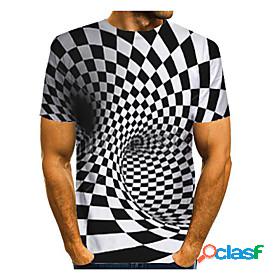 Mens T shirt Graphic Abstract 3D 3D Print Round Neck Daily
