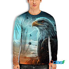 Mens T shirt Graphic Animal 3D Print Round Neck Daily