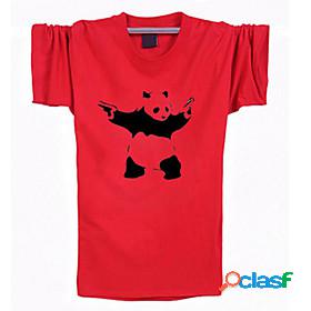 Mens T shirt Graphic Panda Animal 3D Print Round Neck Daily