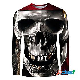Mens T shirt Graphic Skull 3D Print Round Neck Daily Going