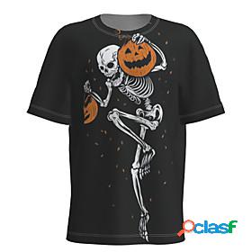 Mens T shirt Graphic Skull 3D Print Round Neck Halloween