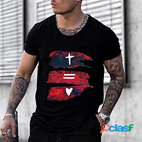Mens T shirt Graphic Symbol Hot Stamping Crew Neck Casual