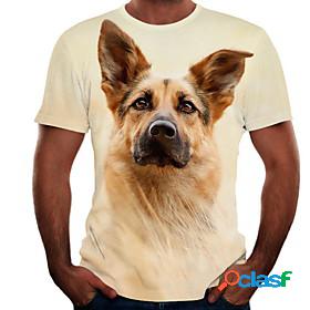 Mens T shirt Shirt Dog Graphic Animal 3D Print Round Neck