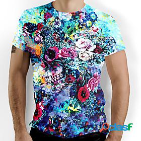 Mens T shirt Shirt Floral Graphic Round Neck Daily Short