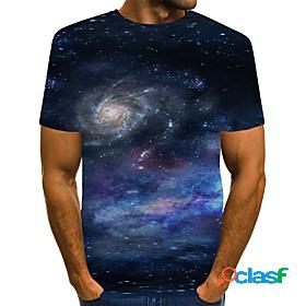 Mens T shirt Shirt Galaxy Graphic 3D Print Round Neck Daily